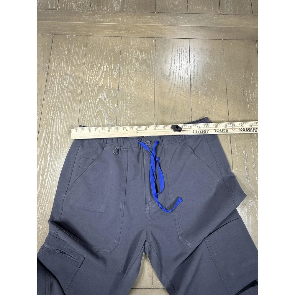 FIGS Cairo Cargo Pants‎ Mens Small Gray Scrub Button Drawstring Nurse Workwear